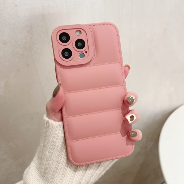 Soft Down Jacket iPhone Case-Fonally-For iPhone 13 Pro Max-Pink-