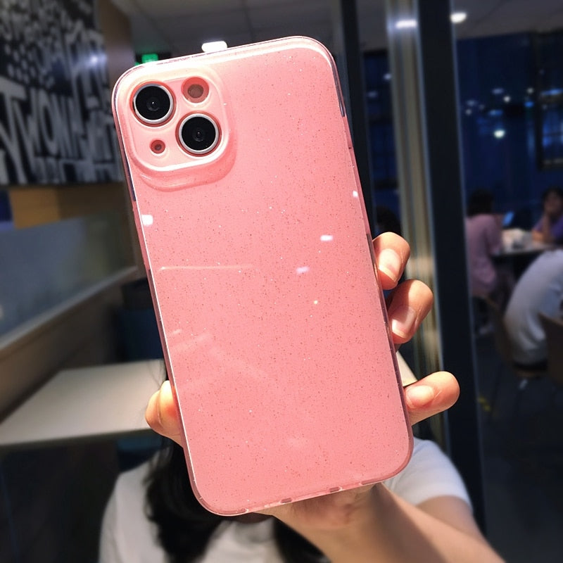 Subtle Glitter Full Cover iPhone Case-Fonally-For iPhone X-Pink-