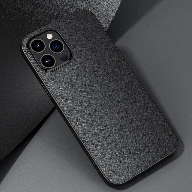 Textured Boxy iPhone Case-Fonally-For iPhone 13 Pro Max-Black-