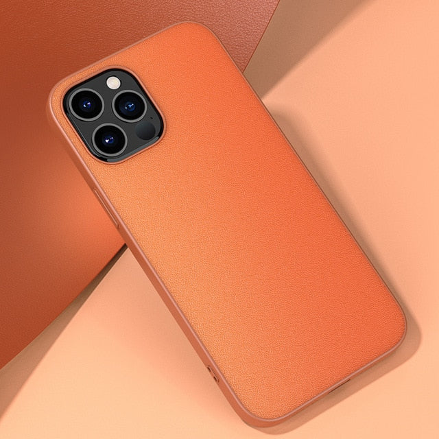 Textured Boxy iPhone Case-Fonally-For iPhone 13 Pro Max-Orange-