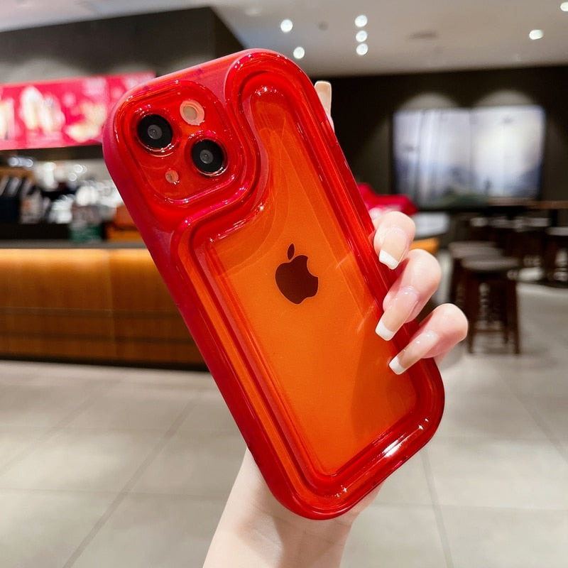 Transparent Bumper Clear Shockproof iPhone Cover-Fonally-For iPhone 11-Red-