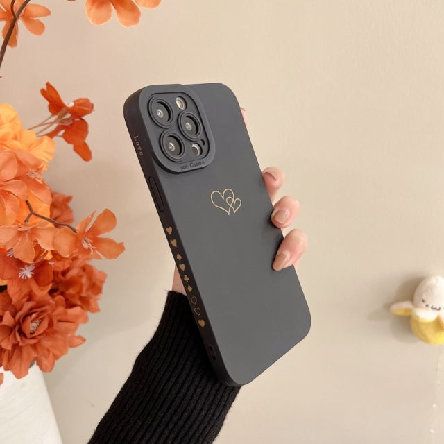 Two Cute Hearts iPhone Case-Fonally-For iPhone 13 Pro Max-Black-