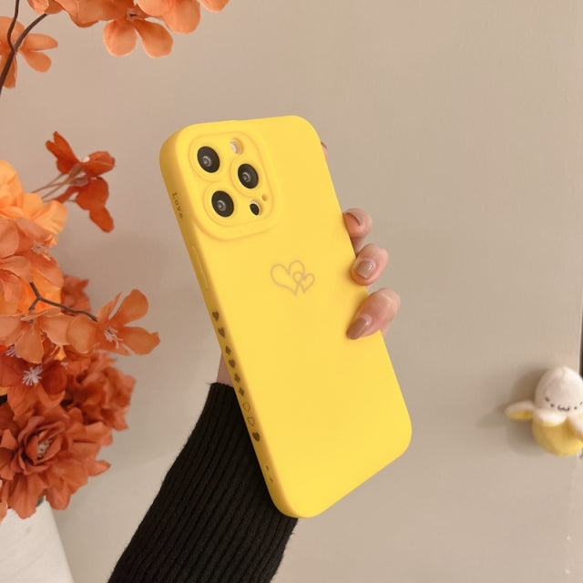 Two Cute Hearts iPhone Case-Fonally-For iPhone 13 Pro Max-Yellow-