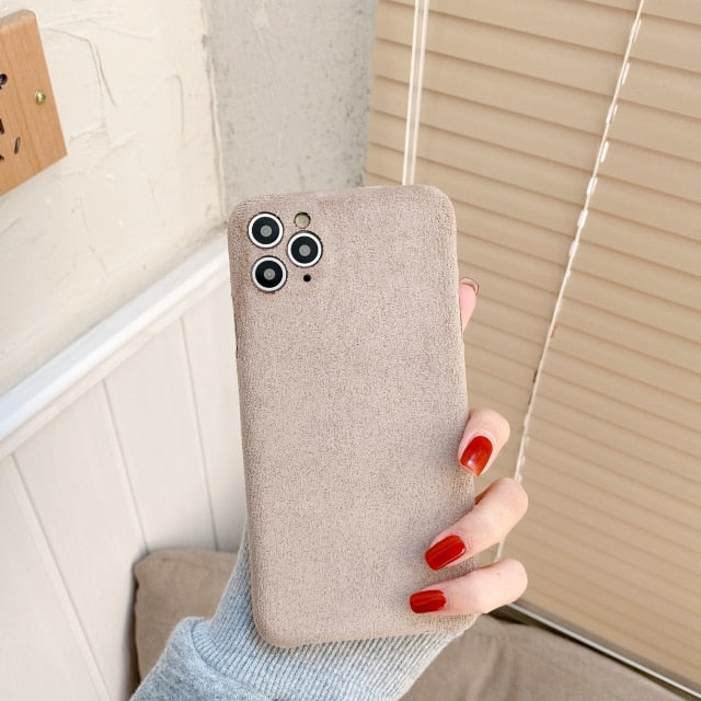 Warm Fleece iPhone Case-Fonally-For iPhone 13 Pro Max-Brown-