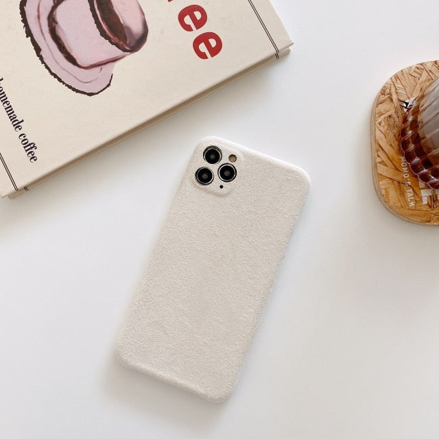 Warm Fleece iPhone Case-Fonally-For iPhone 13 Pro Max-White-
