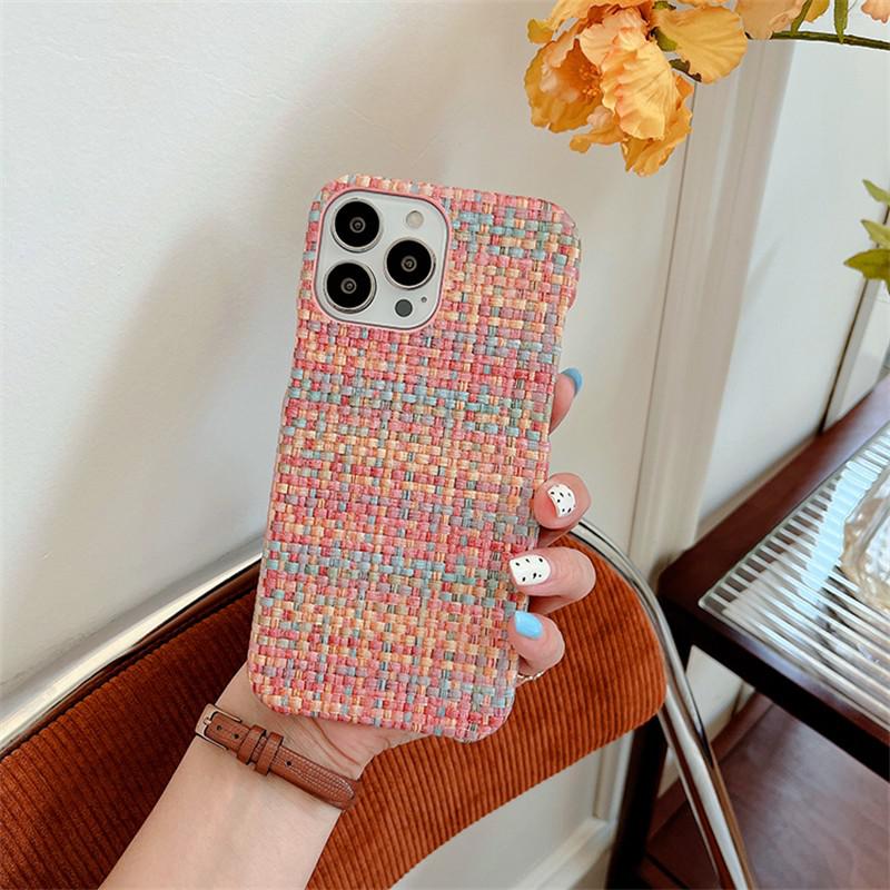 Woven Fabric iPhone Case-Fonally-For iPhone SE 2020-Colorful-