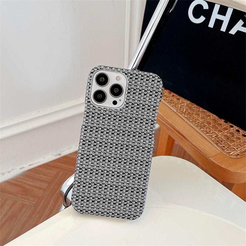 Woven Fabric iPhone Case-Fonally-For iPhone SE 2020-Gray-