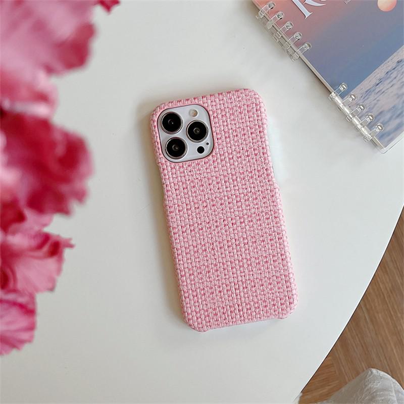 Woven Fabric iPhone Case-Fonally-For iPhone SE 2020-Pink-