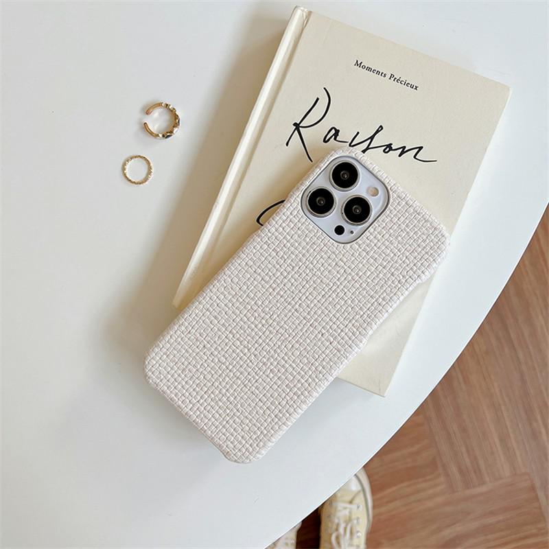 Woven Fabric iPhone Case-Fonally-For iPhone SE 2020-White-