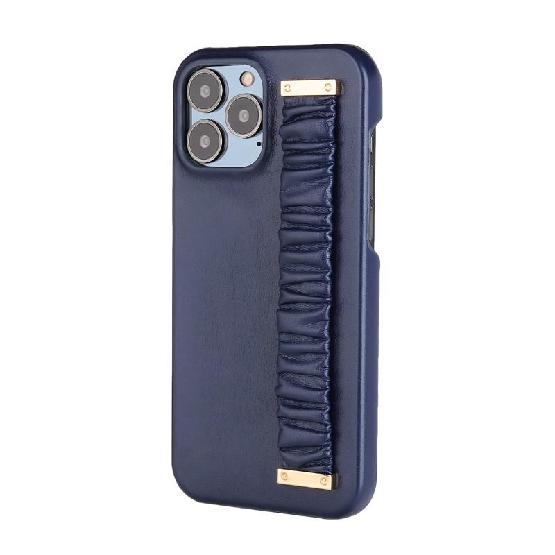Wrist Strap Plain Lambskin iPhone Case-Fonally-For iPhone 11-Blue-