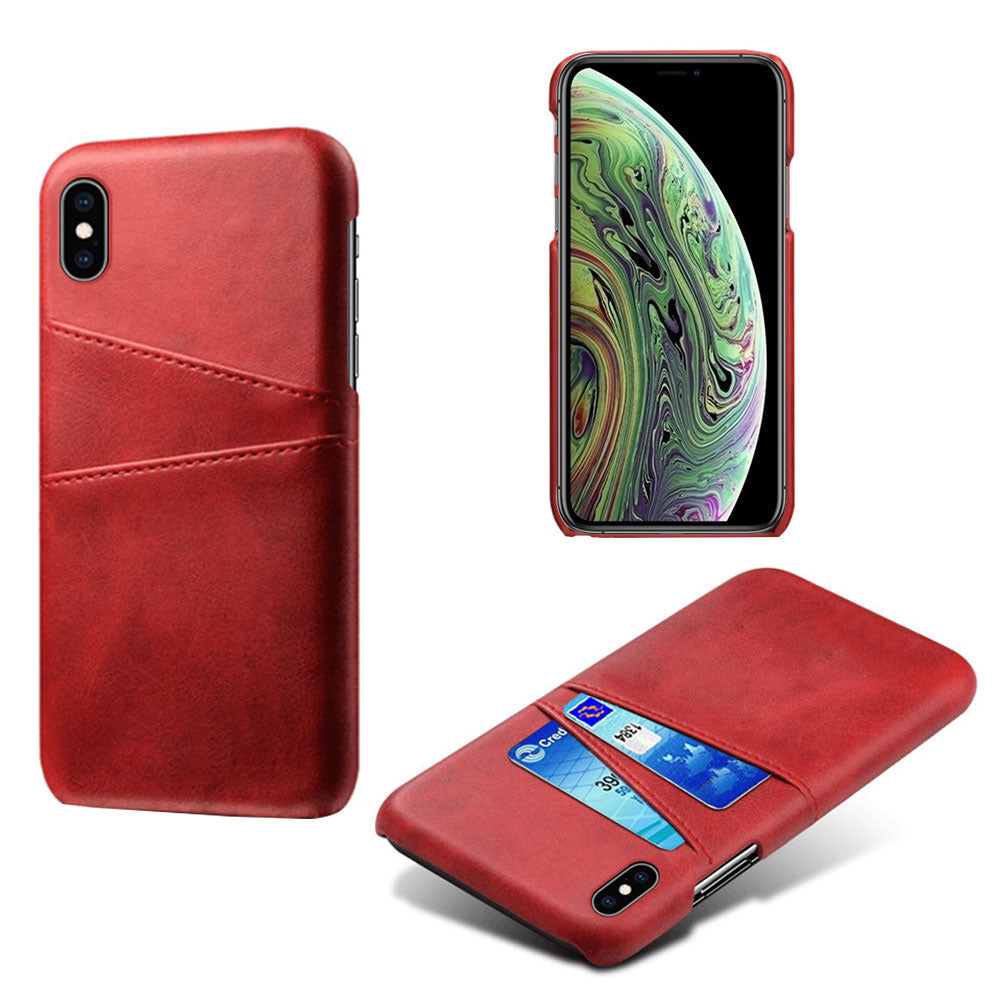 iPhone Case with Card Holder-Fonally-For iPhone X XS-Red-