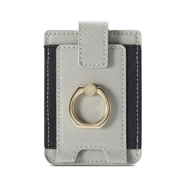 8 Cards Holder Adhesive Back Sticking Wallet For iPhone-Fonally-Grey-
