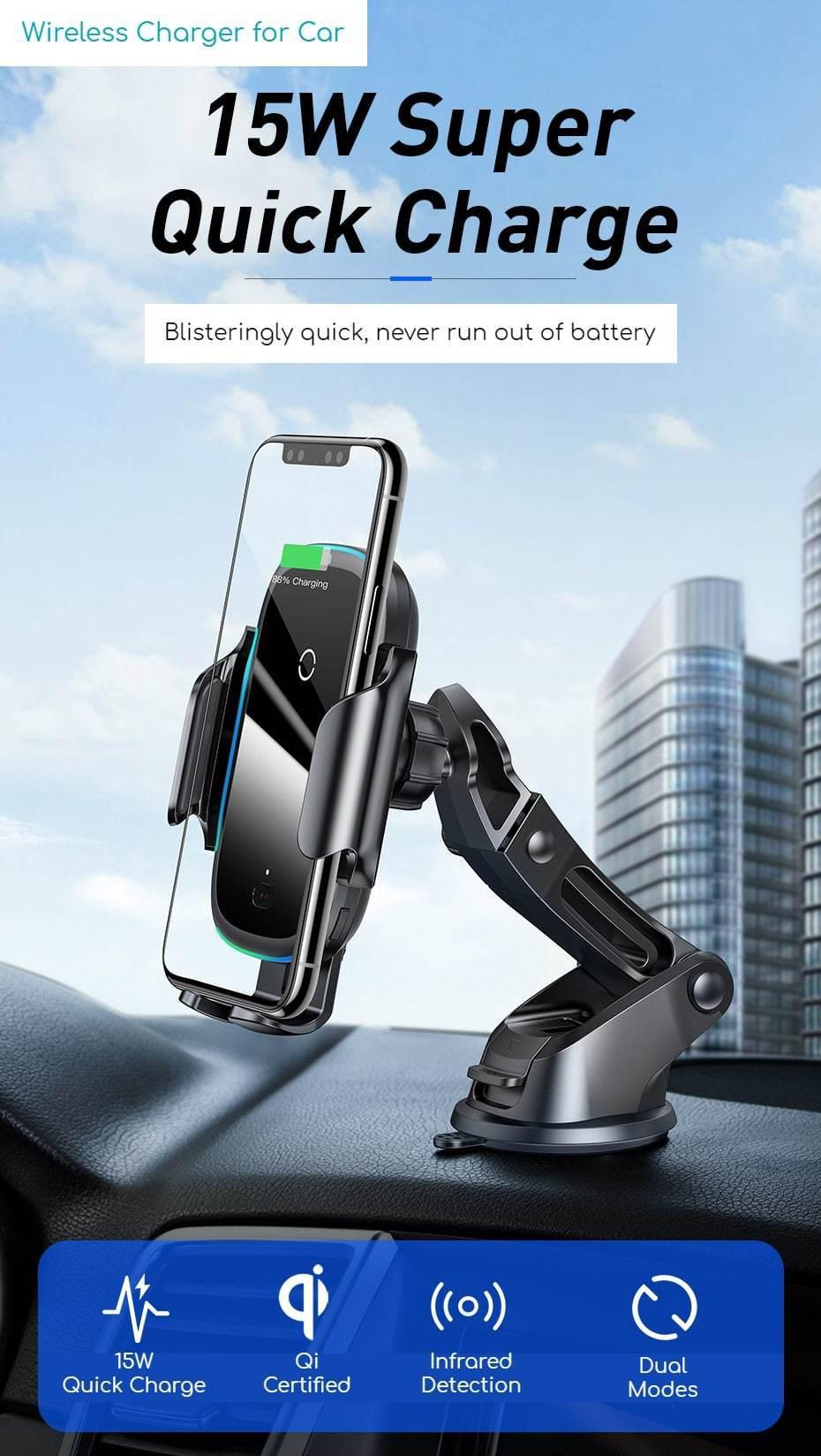 Car Phone Holder with Wireless Charging-Fonally-