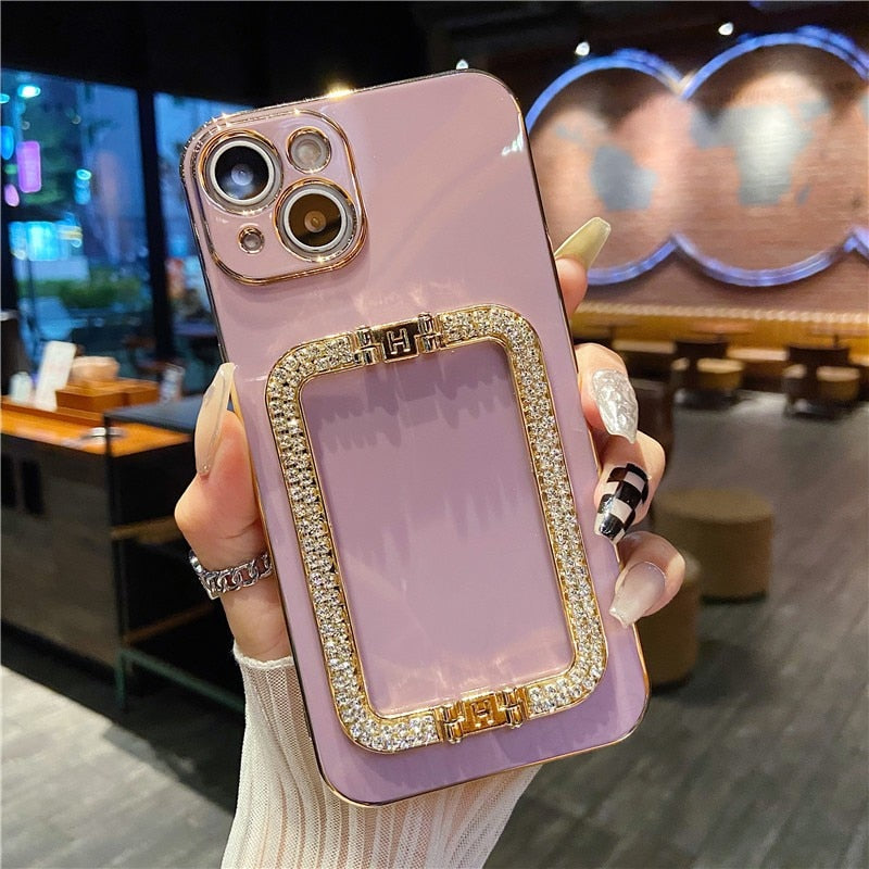Crystal Holder Plated iPhone Case-Fonally-