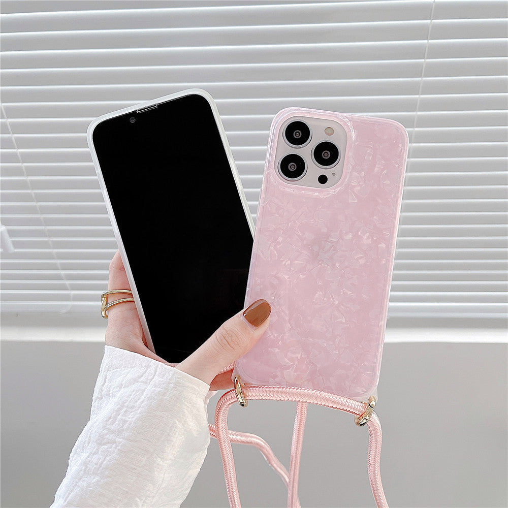 Dreamy Pearl Marble iPhone Case with Lanyard-Fonally-