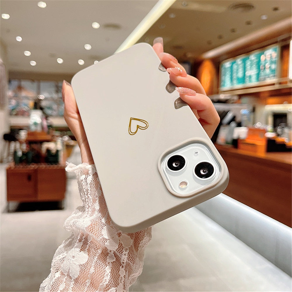 Gold Heart iPhone Case-Fonally-