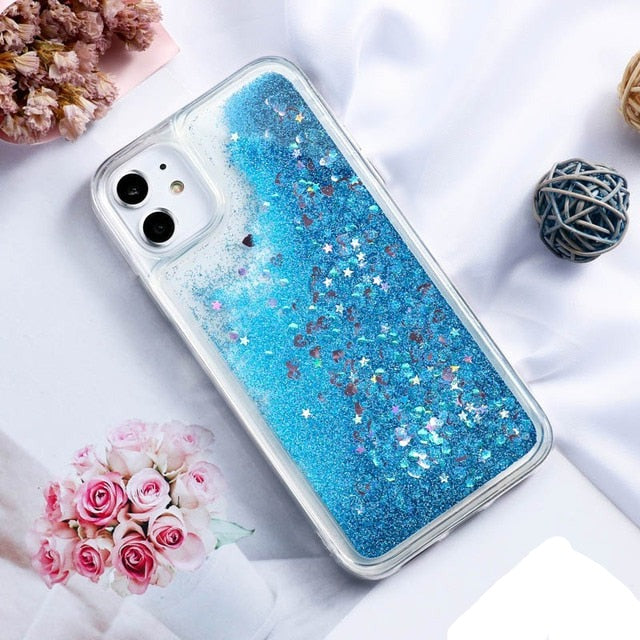 Hearts & Glitters iPhone Case-fonallycases-For iPhone 13 Pro Max-Blue-