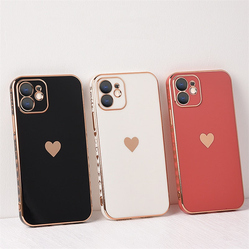 Smile Heart Plated iPhone Case-Fonally-