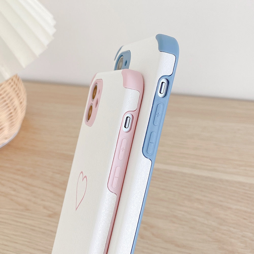 Soft Color Heart iPhone Case with Bumper Corners-Fonally-
