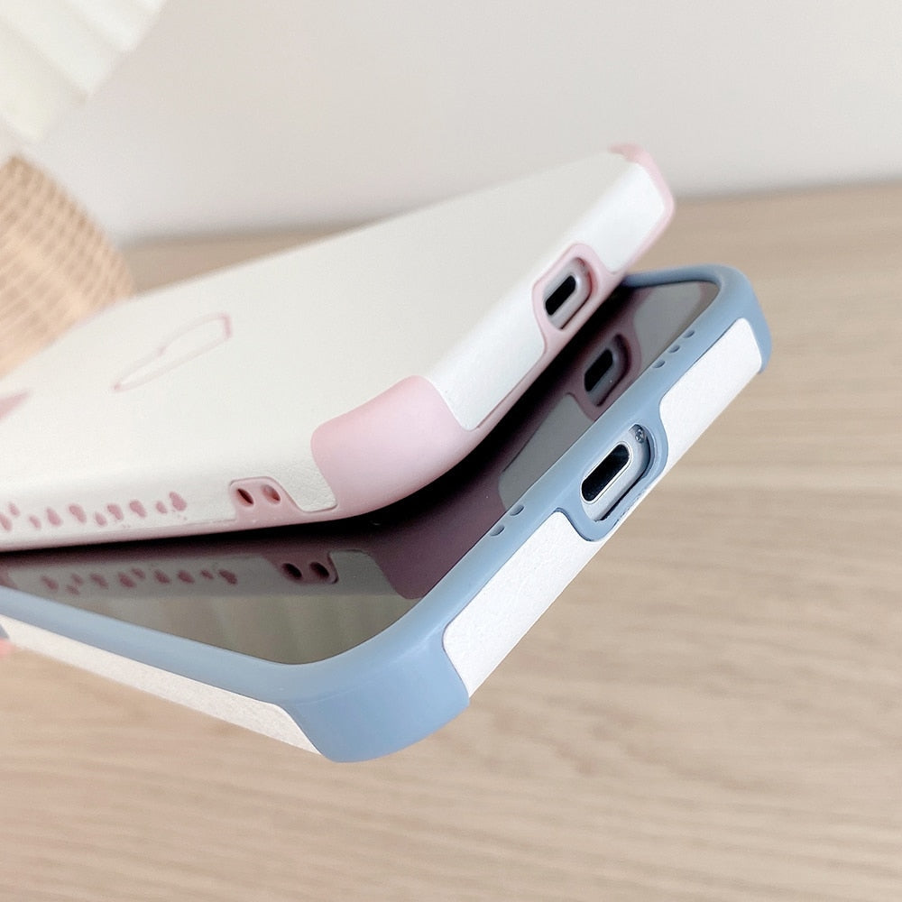 Soft Color Heart iPhone Case with Bumper Corners-Fonally-