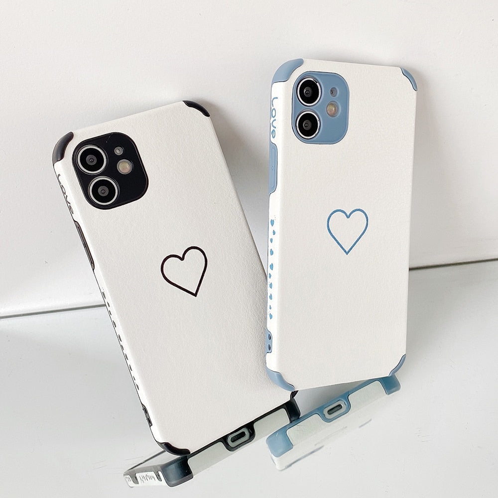 Soft Color Heart iPhone Case with Bumper Corners-Fonally-