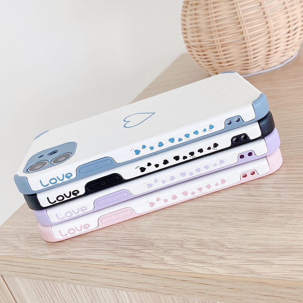 Soft Color Heart iPhone Case with Bumper Corners-Fonally-