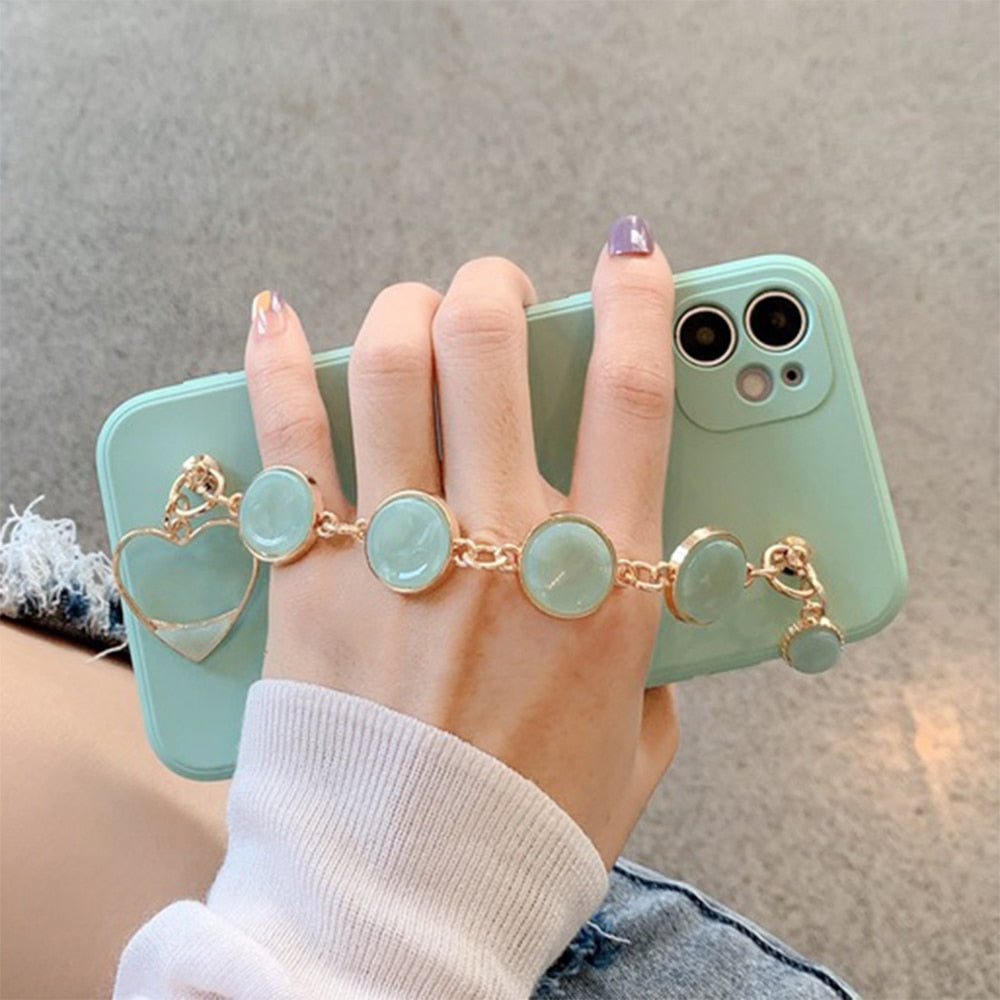 Solid iPhone Case with Jade Chain-Fonally-