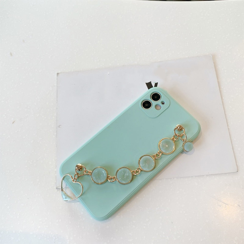 Solid iPhone Case with Jade Chain-Fonally-