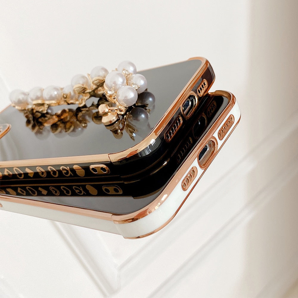 Variety Hearts iPhone Case with Pearl Chain-Fonally-