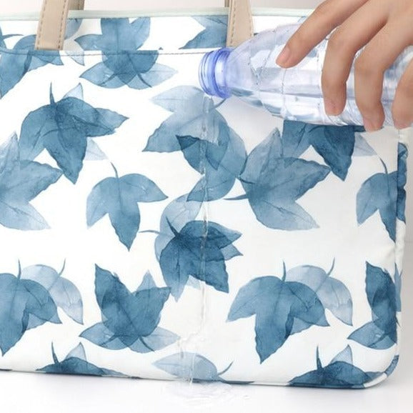 Watercolor Blue Leaves MacBook Bag-Fonally-