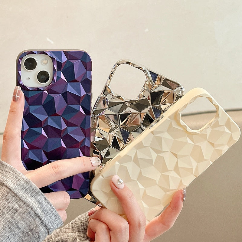 3D Diamond Pattern iPhone Case-Fonally-