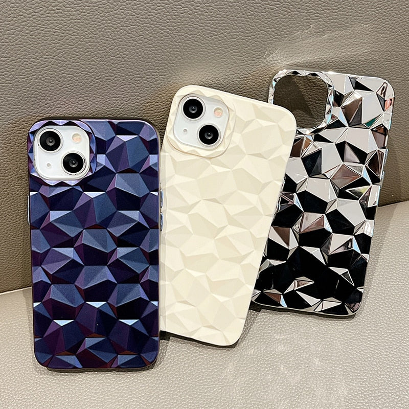 3D Diamond Pattern iPhone Case-Fonally-