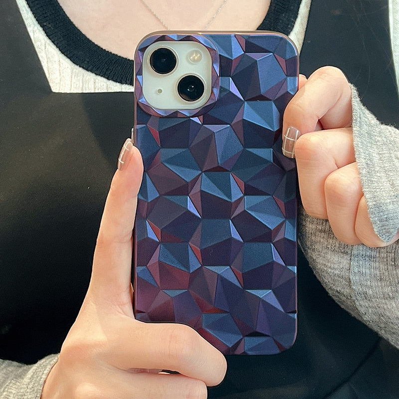 3D Diamond Pattern iPhone Case-Fonally-