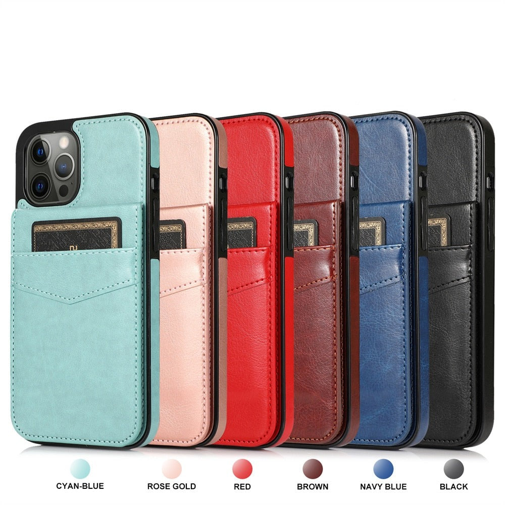 6 Cards Holder Wallet iPhone Case-Fonally-