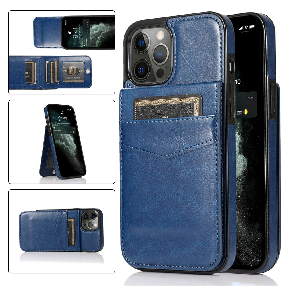 6 Cards Holder Wallet iPhone Case-Fonally-