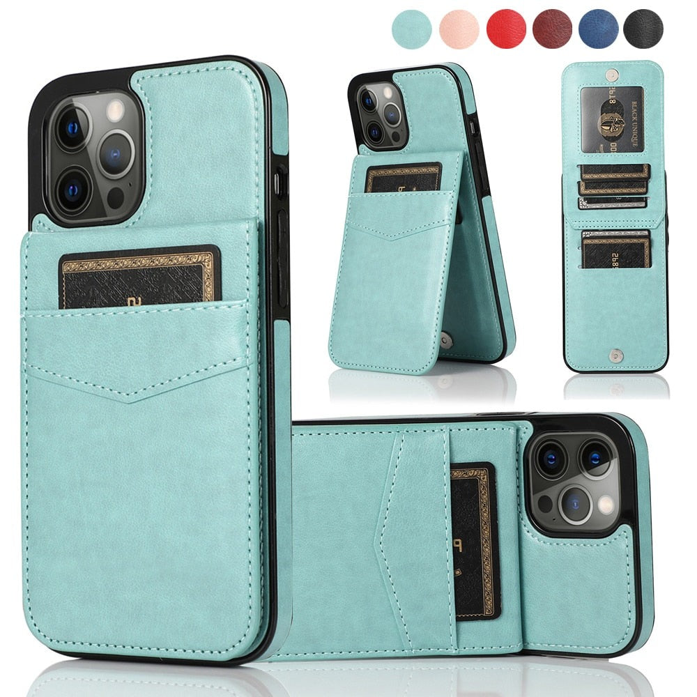 6 Cards Holder Wallet iPhone Case-Fonally-
