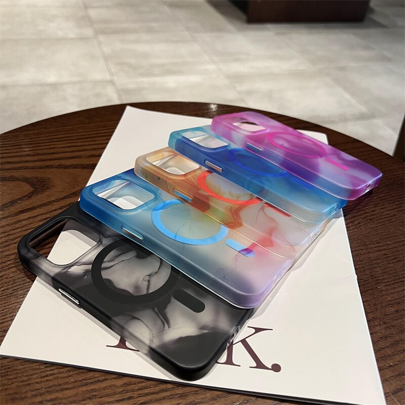 Abstract Ink Painting Clear MagSafe iPhone Case-Fonally-