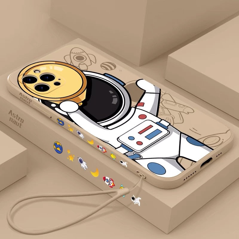Astronaut Camera Play iPhone Case-Fonally-For iPhone 13 Mini-Khaki 1-