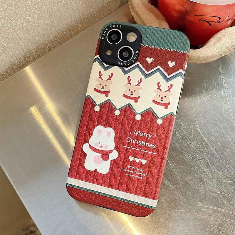 Bear, Elk & Gingerbread Man Christmas iPhone Case-Fonally-