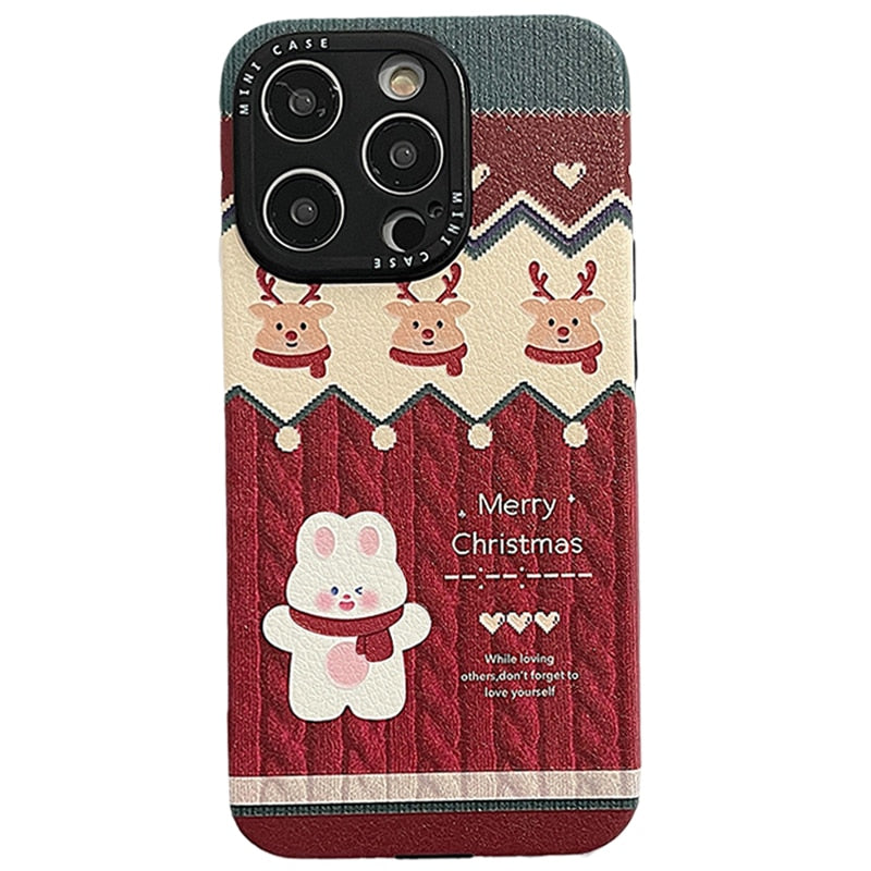 Bear, Elk & Gingerbread Man Christmas iPhone Case-Fonally-For iPhone X or XS-2-