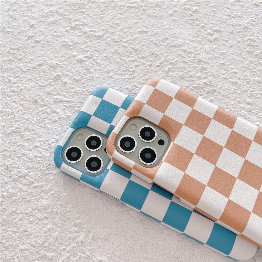 Checkered Pattern Cushioned iPhone Case-Fonally-