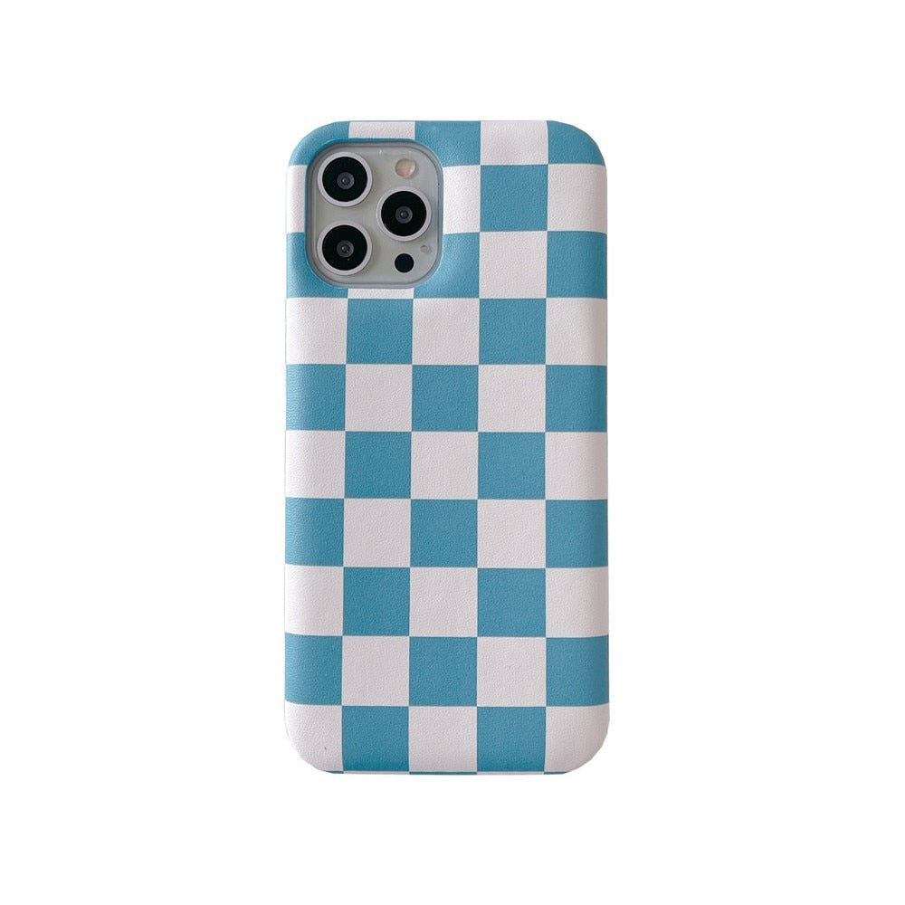 Checkered Pattern Cushioned iPhone Case-Fonally-