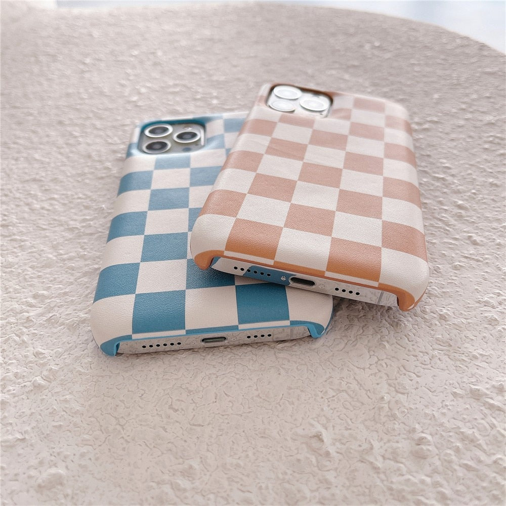 Checkered Pattern Cushioned iPhone Case-Fonally-