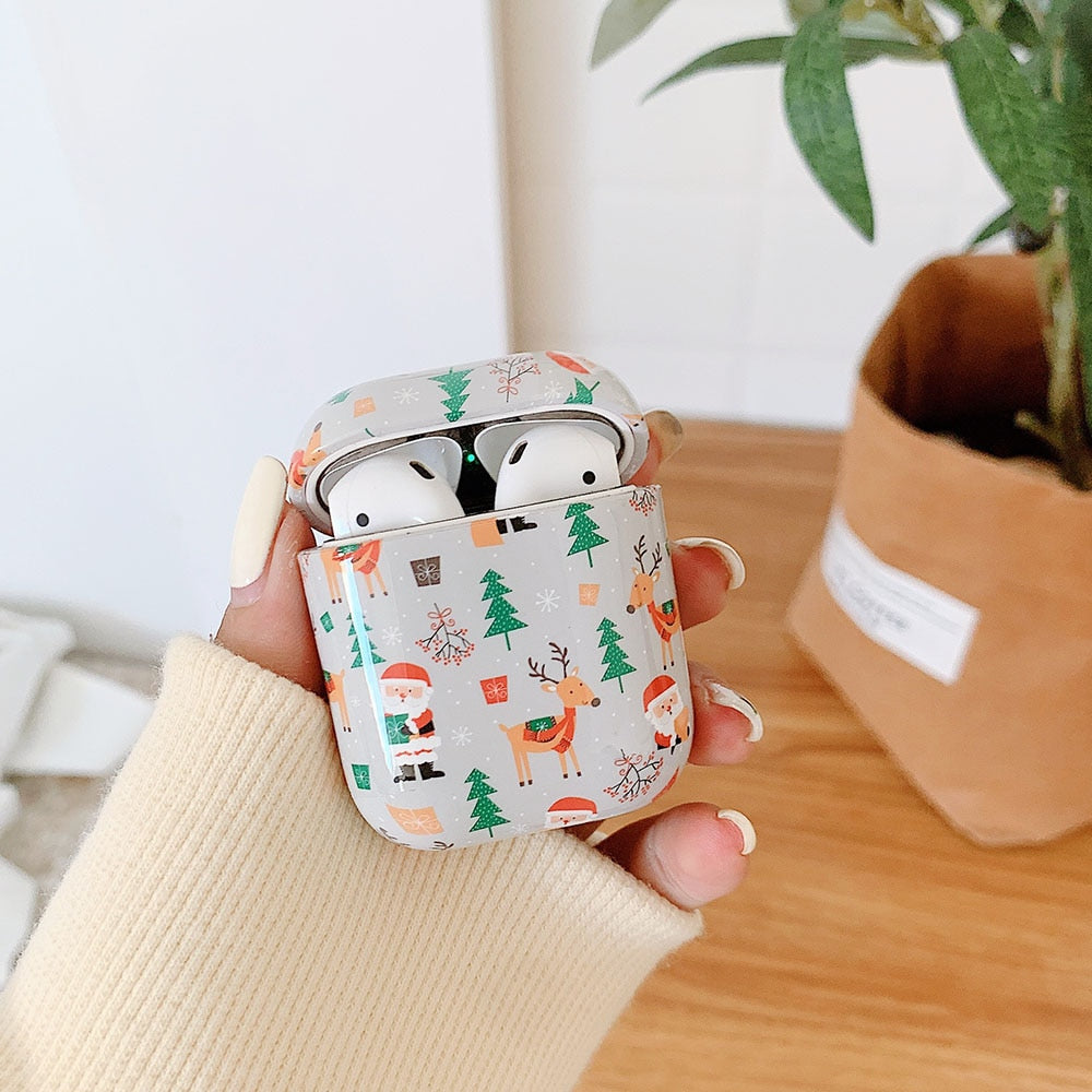 Christmas Marble & Floral AirPods Case-Fonally-C for AirPods 1 or 2-