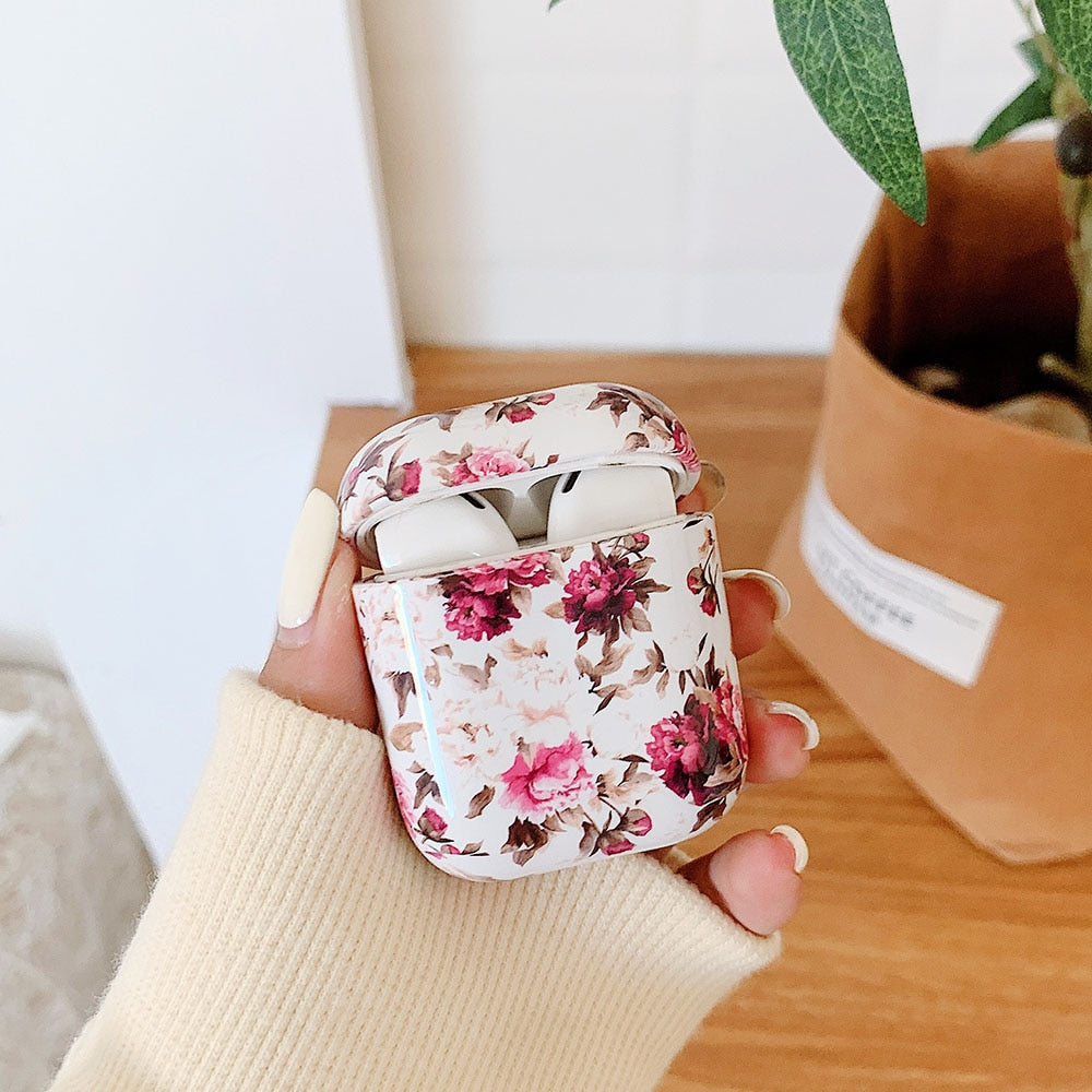 Christmas Marble & Floral AirPods Case-Fonally-I for AirPods 1 or 2-