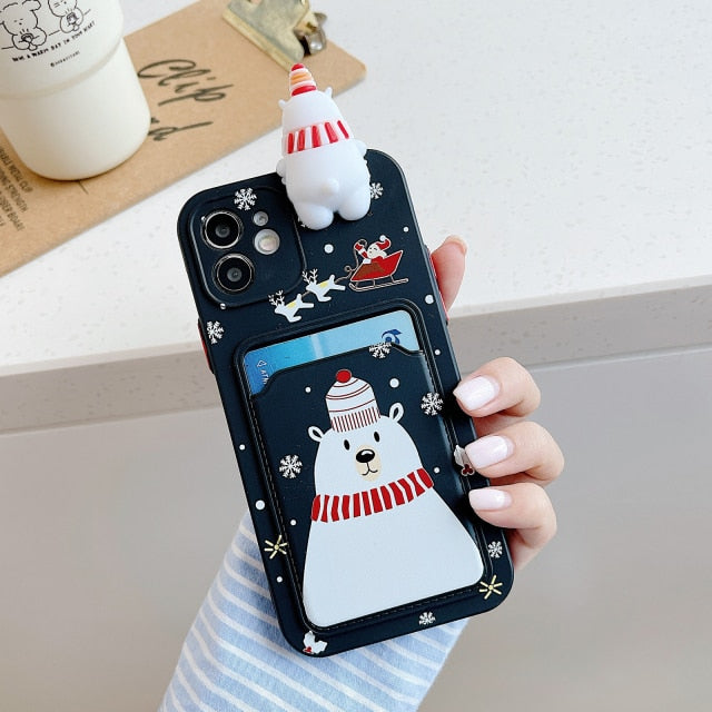 Christmas and Holiday iPhone Case with Embedded Wallet-Fonally-For iPhone 13 Pro max-E-