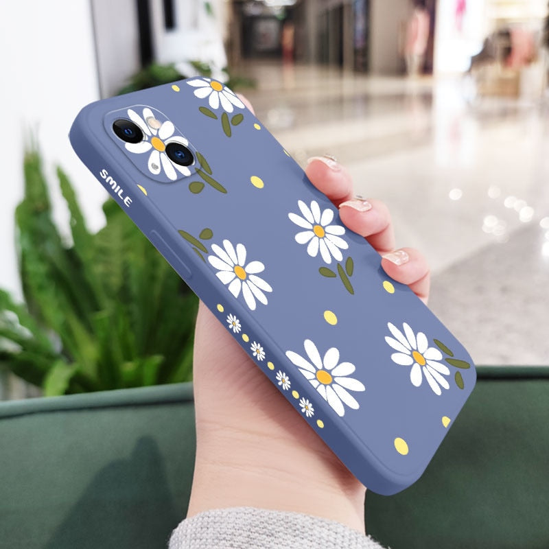 Chrysanthemum iPhone Case-Fonally-For iPhone 13-Blue-
