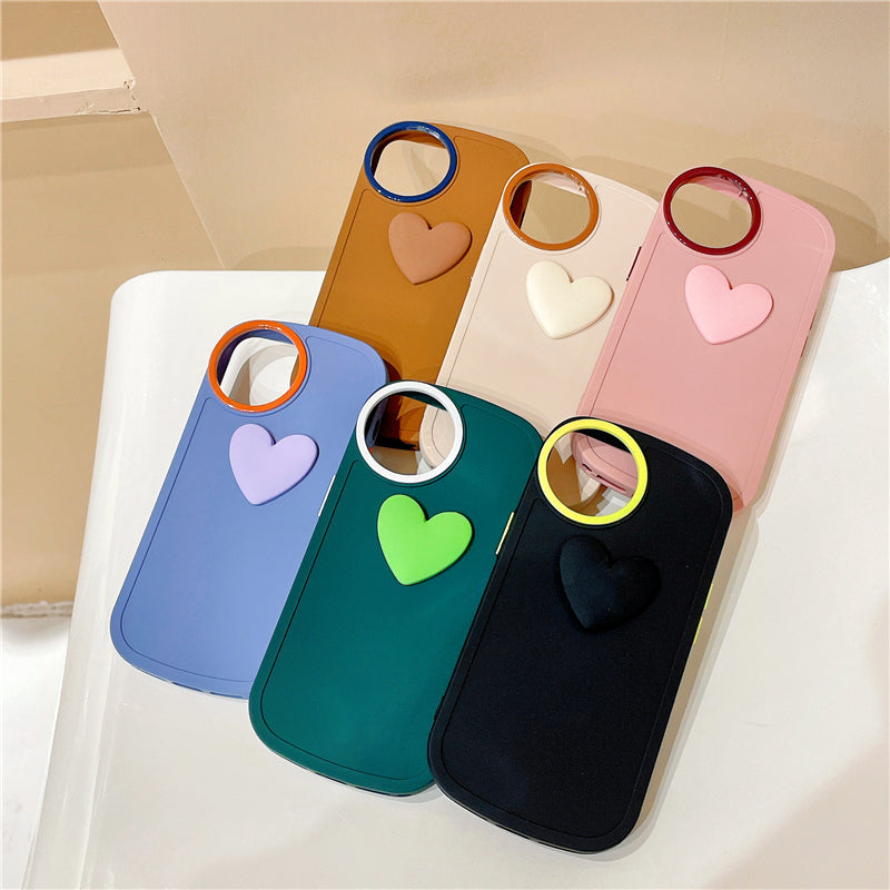 Circle Camera Lens & 3D Heart iPhone Case-Fonally-