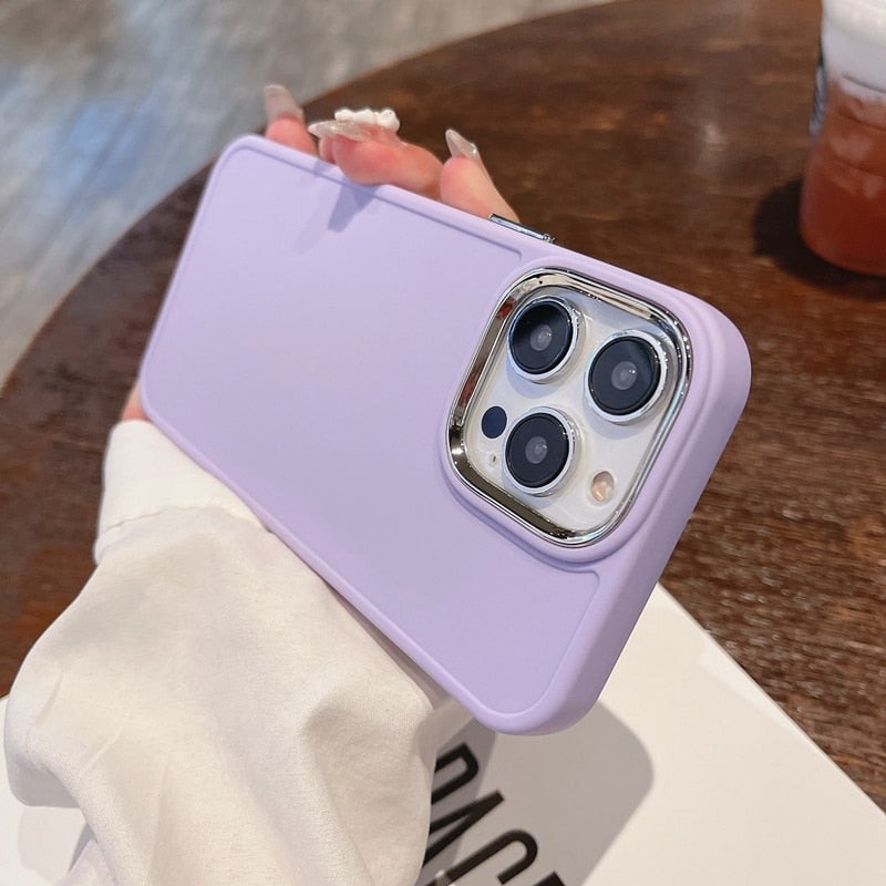 Classic Silicone iPhone Case with Plated Camera Lens-Fonally-For iPhone 11 Pro-Purple-