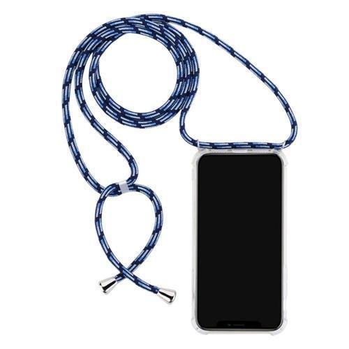 Clear iPhone Case with Lanyard-Fonally-For iPhone11 Pro Max-Blue Black-